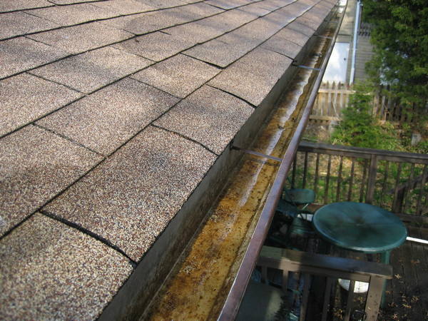Gutter cleaning after